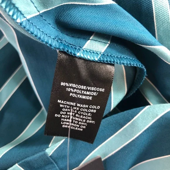 ❎SOLD Lafayette 148 Siri Wrap Dress Striped Blue Pacific Sleeveless Long Dress 2 - Picture 7 of 14